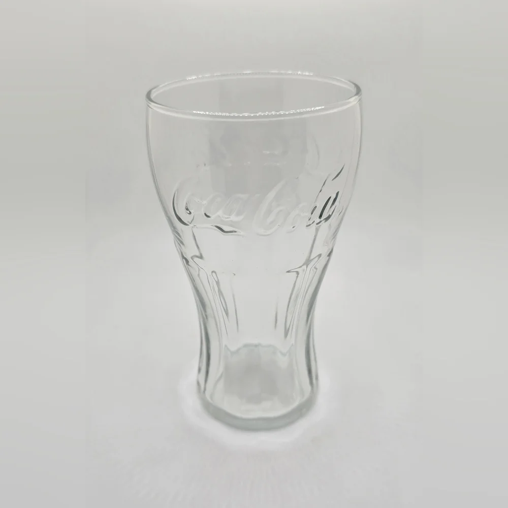 Vintage Coca Cola Clear Glass Cup Mug 6” Tall EUC